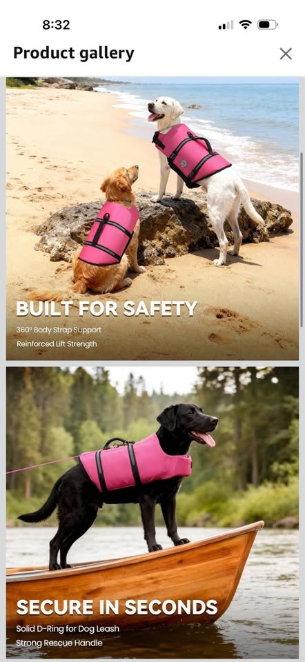 New - Large Dog Life Jacket (Pink) - photo 2