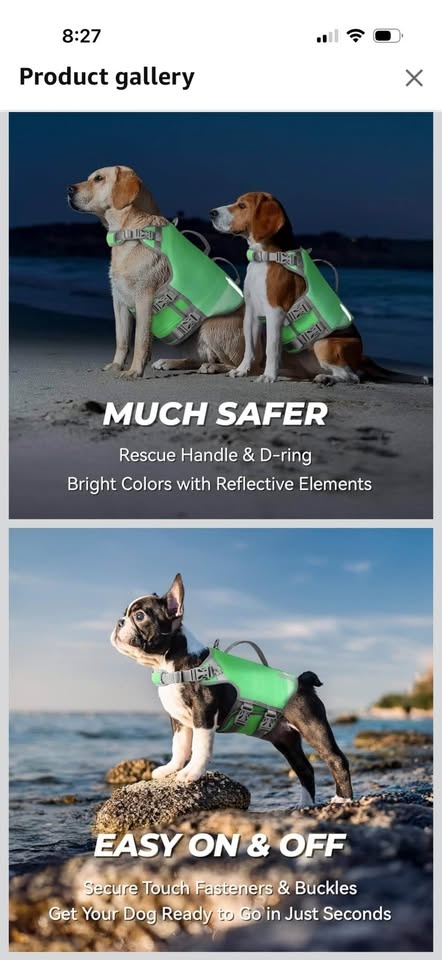 New Large Dog Life Jacket (Green) - photo 3