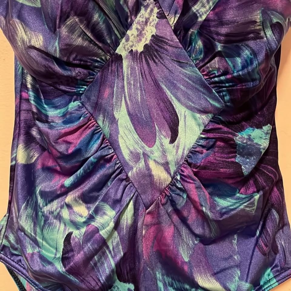 Vintage Sea Queen Floral One-Piece Swimsuit US 10 - photo 4