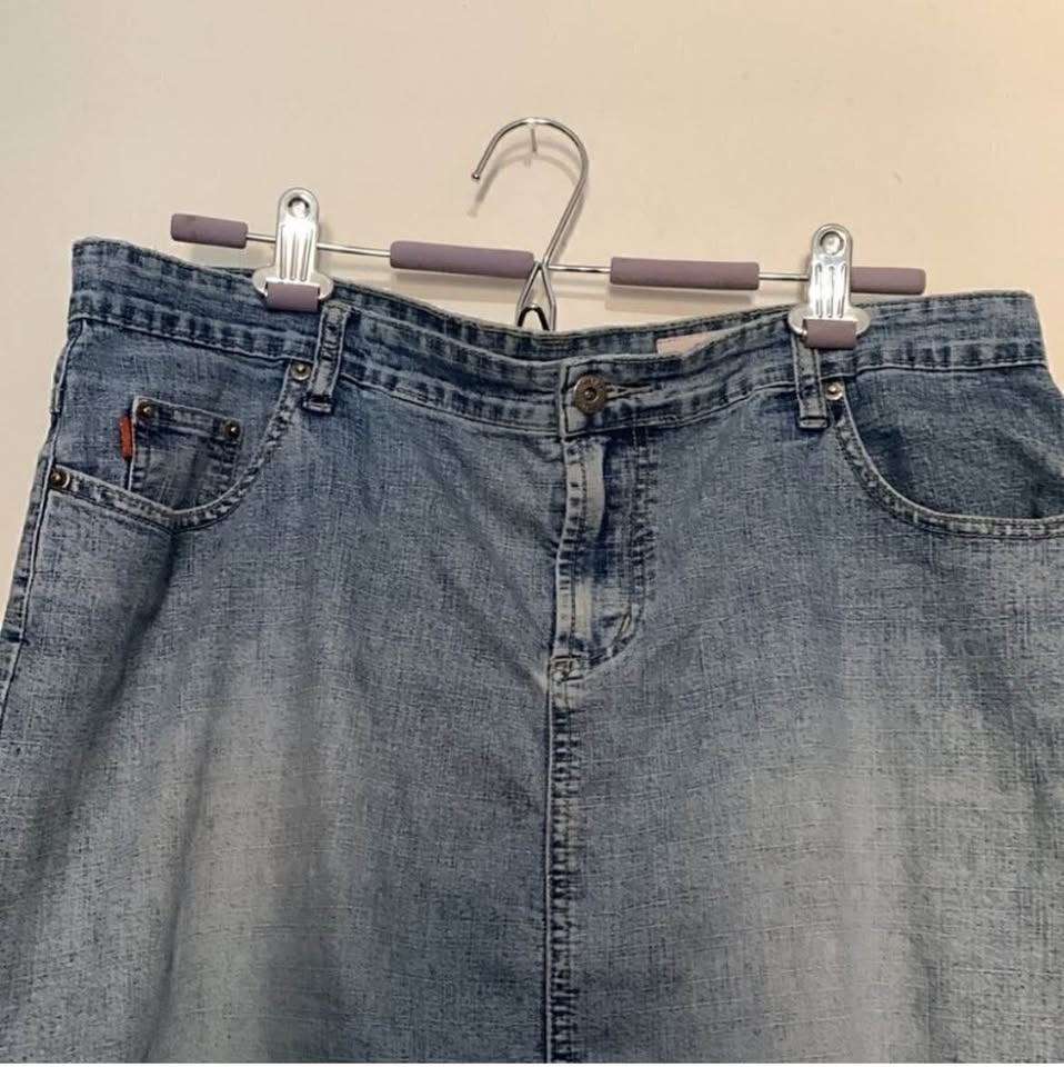 Country Line Dance Stone Jeans Y2K Denim Midi Skirt Women's sz 1 - photo 4