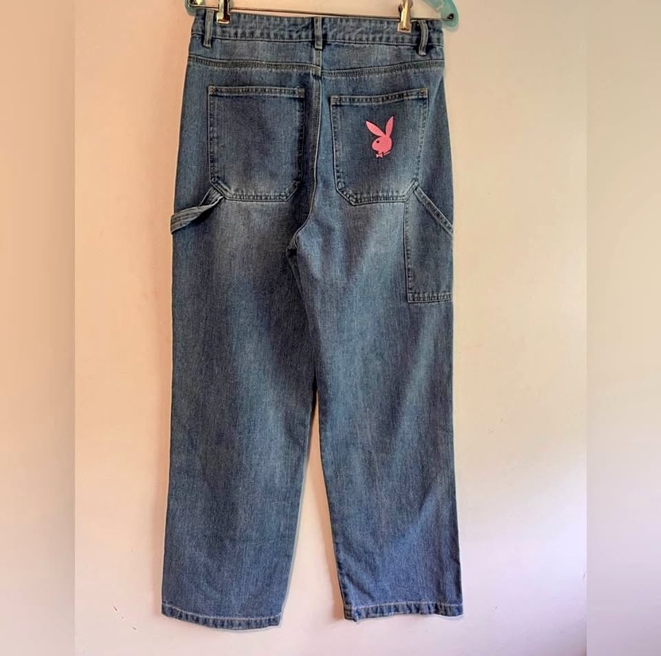 Playboy Carpenter Jeans Size 5 Pink Bunny Logo
