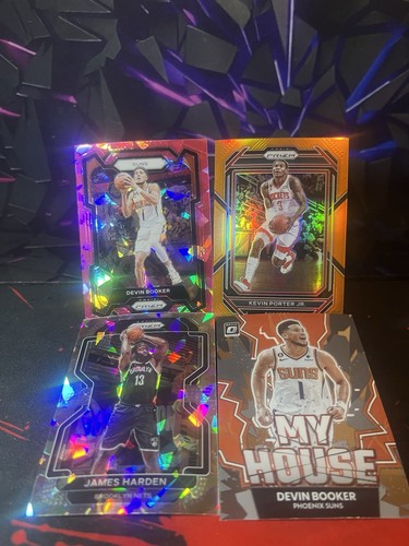 Orange Kevin Porter Jr. /49, Pink Prizm Devin Booker, Cracked Ic
