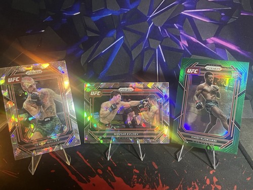 Sean O'Malley Movsar Evloev Chidi Njokuani 2023 Prizm UFC Cards