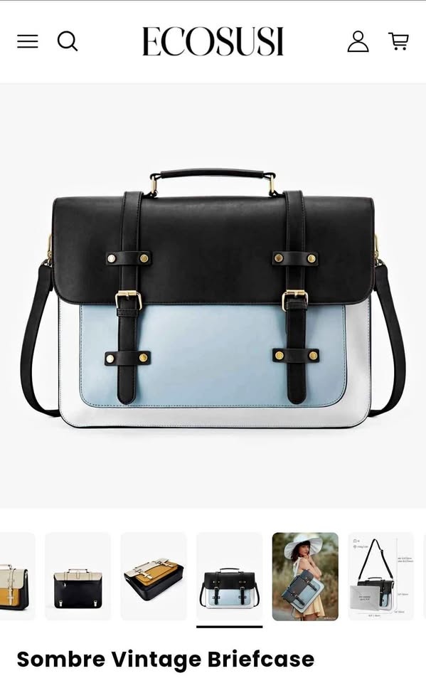 ECOSUSI Sombre Vintage Briefcase Blue
