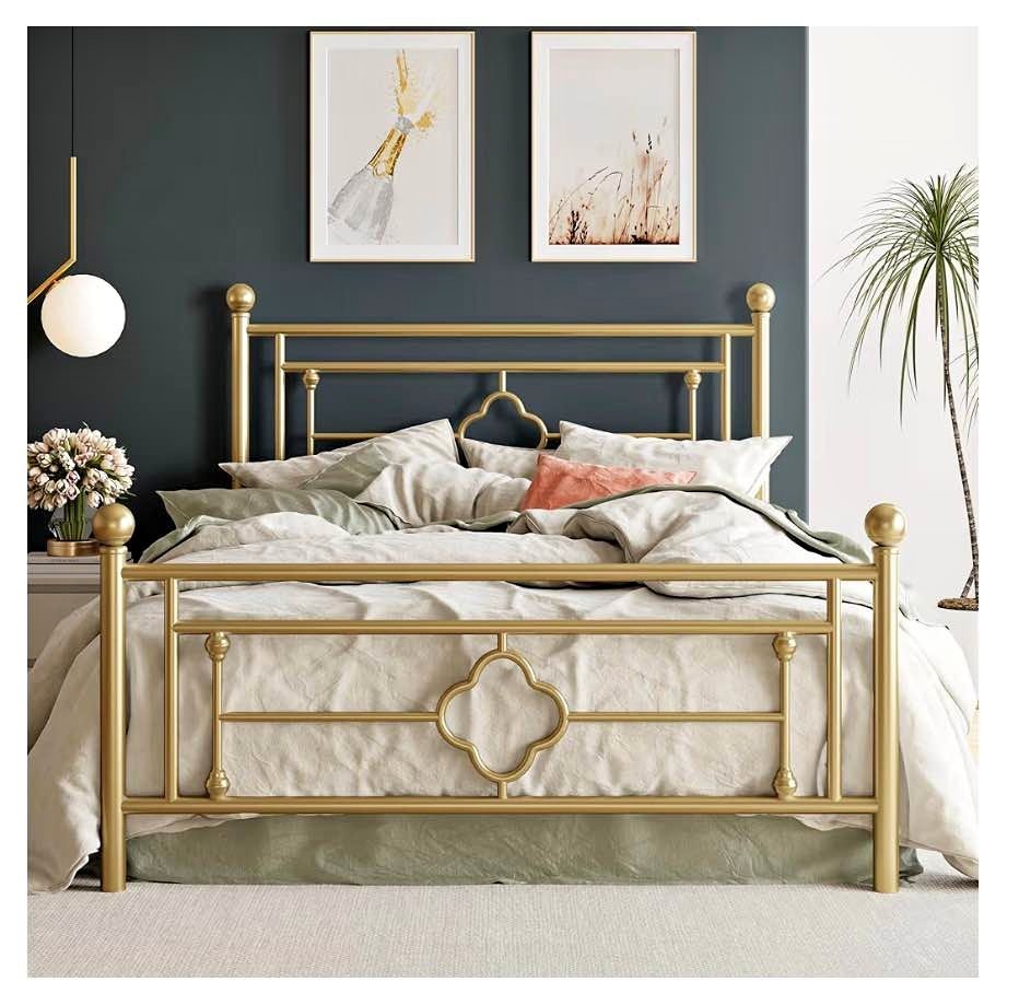 Metal Bed Frame - Gold