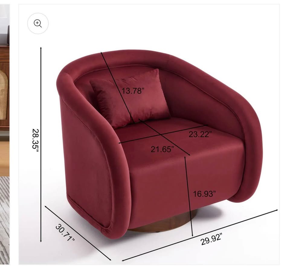 Red velvet accent chair - photo 4