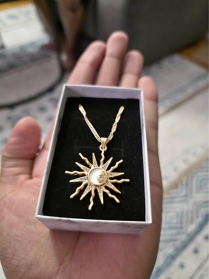 Sun and Moon Pendant Necklace - Brand New in Box