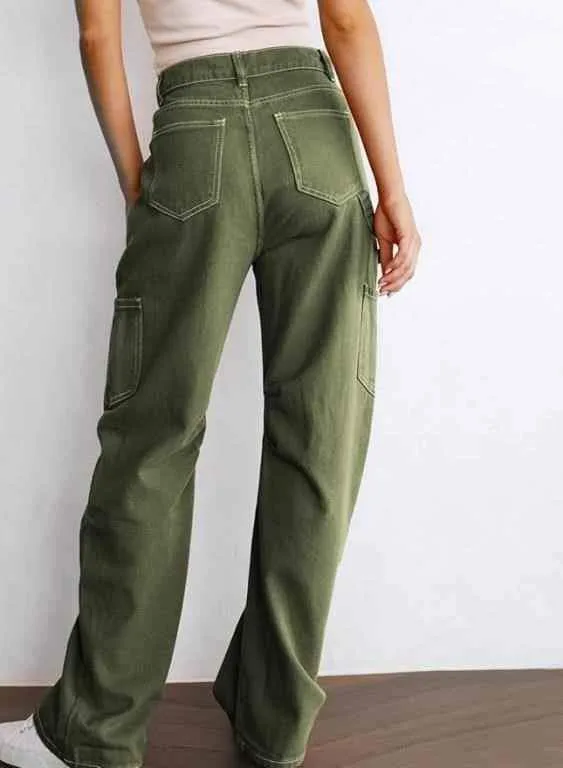 Dokotoo Women 6 Pockets High Waisted Cargo Pants US Size 16 image indicator(6)