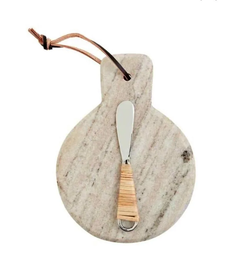 Brand New-Circle Beige Marble Board Set thumbnail