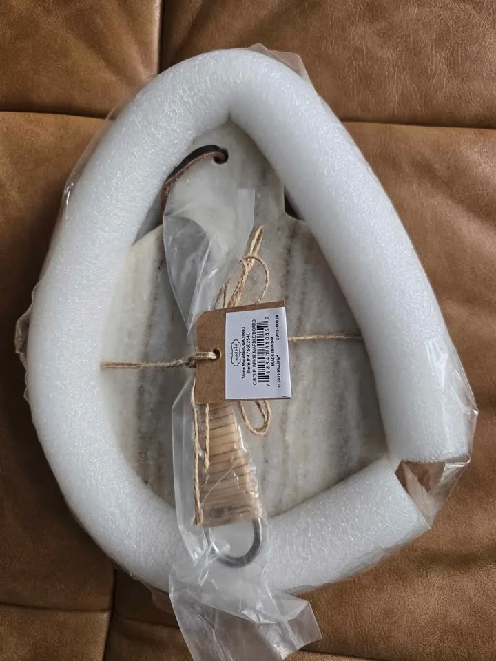 Brand New-Circle Beige Marble Board Set image indicator(2)