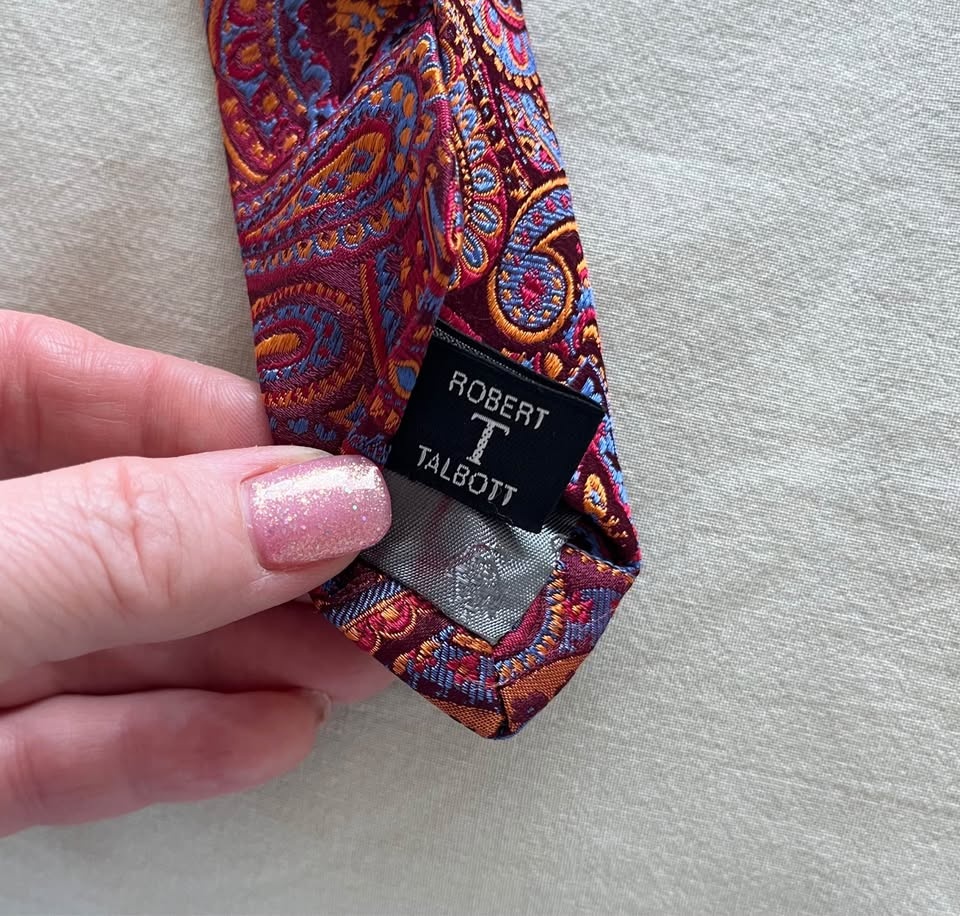 Robert Talbott Paisley Abstract Hand Sewn 100% Silk Men's Neck T - photo 2