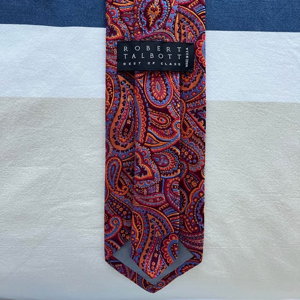 Robert Talbott Paisley Abstract Hand Sewn 100% Silk Men's Neck T - photo 4