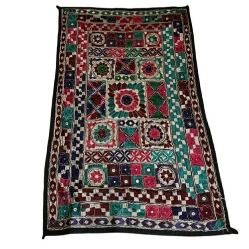 Colorful Woven Patchwork Quilt/Tapestry 34x52"