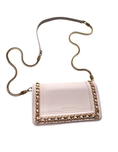 Charles & Keith Cream Gold Crossbody Bag Mini Clutch - photo 5