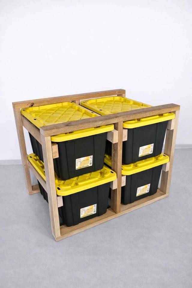 Tote shelves and custom Wood Storage Rack