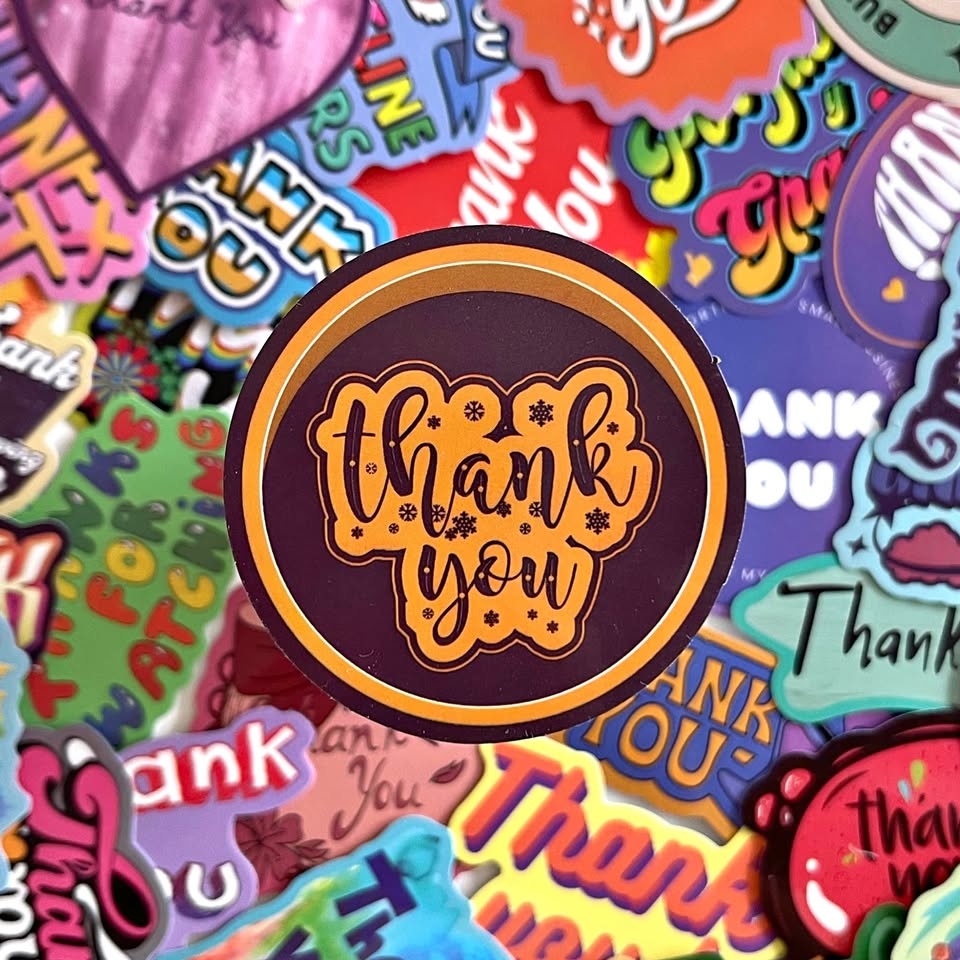 Pack of 53 Various Thank You Stickers