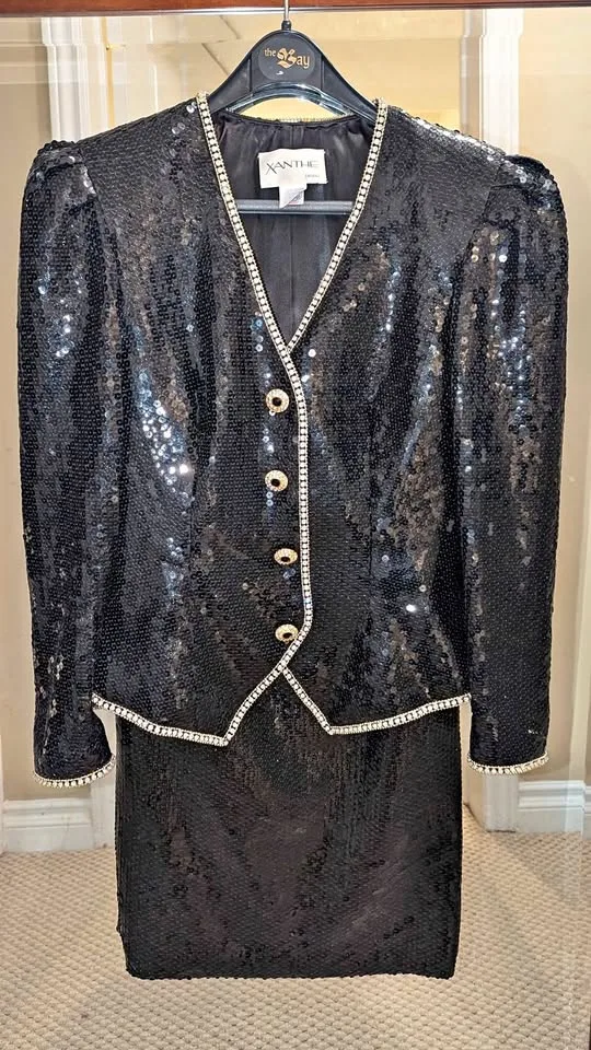 Vintage Sequin Ladies Dress Suit - Made in USA thumbnail