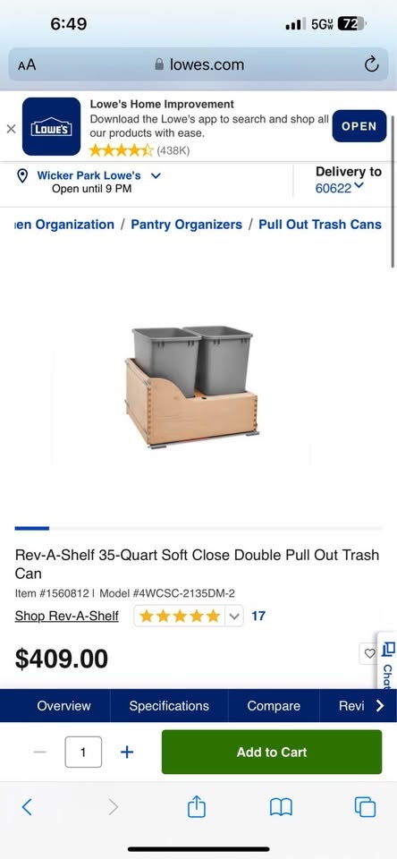 Rev-A-Shelf 35 Q.Double Pull Out Trash Can - photo 5