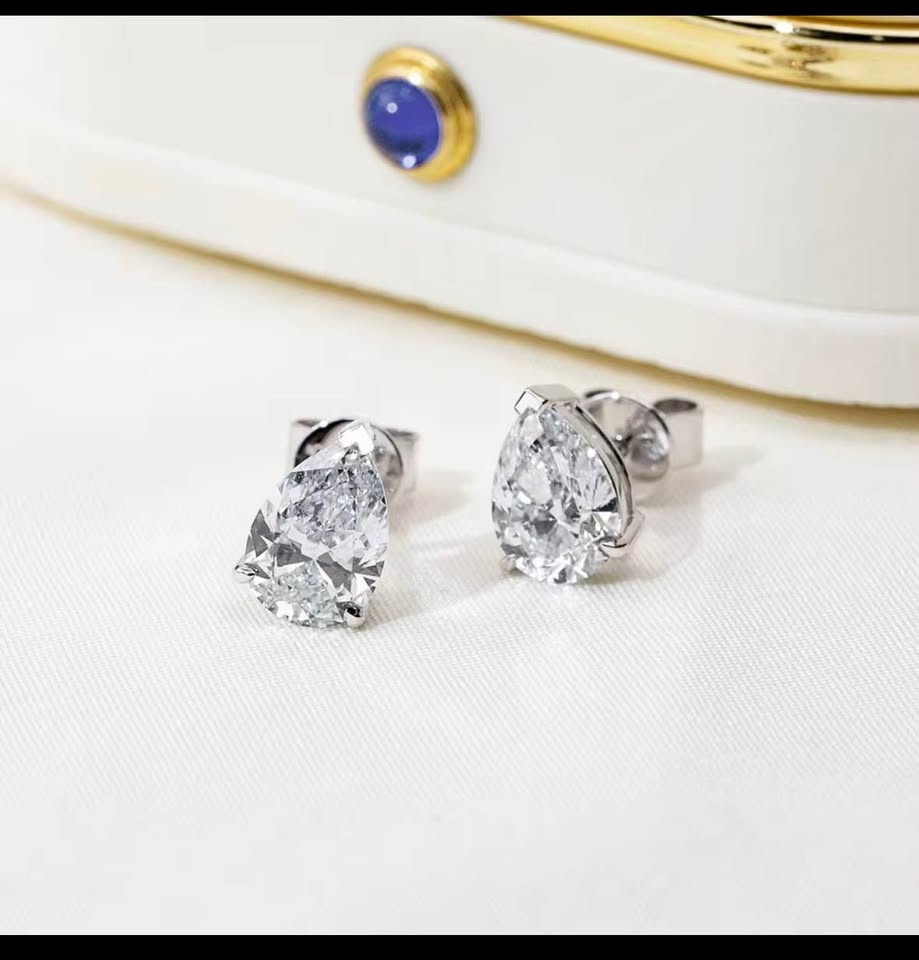 LAST PAIR!!! Diamond earrings pear white gold igi certificate - photo 2