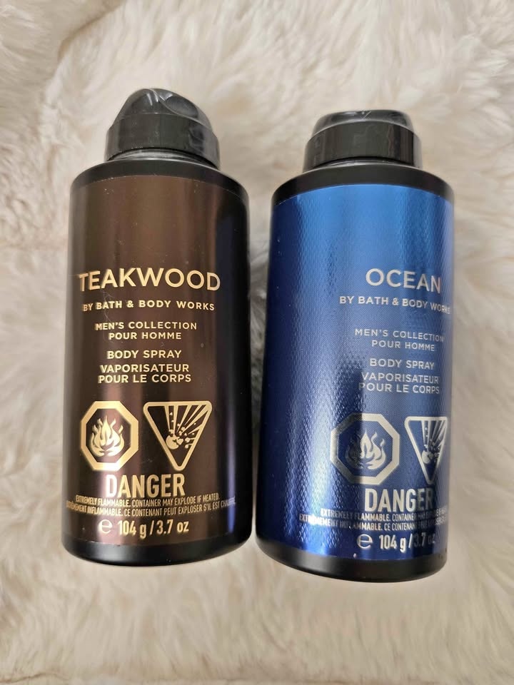 Bath & Body Works Men's Body Sprays - Teakwood & Ocean (Bundle)