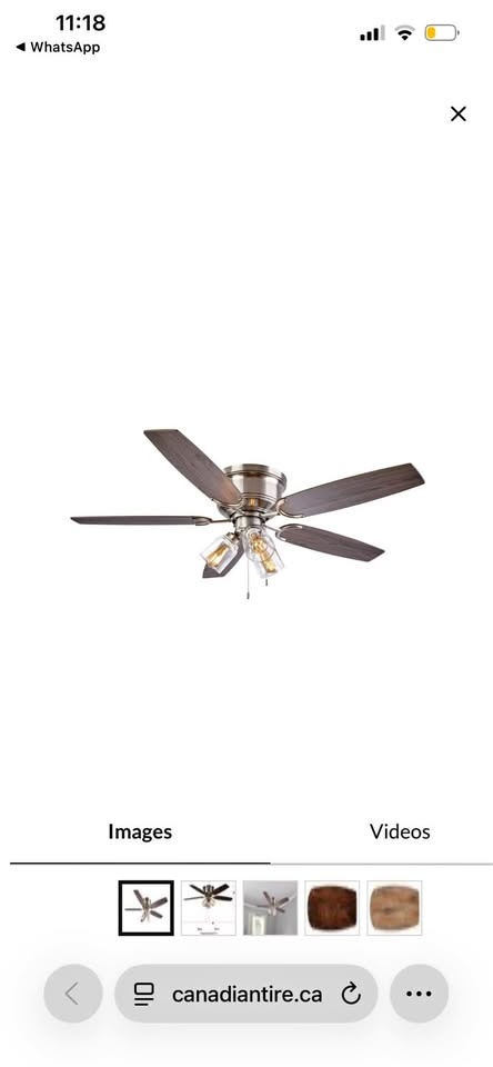 For Living 52" 5-Blade Ceiling Fan, Brushed Nickel