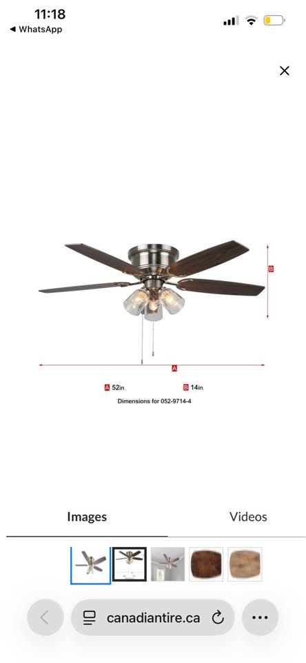 For Living 52" 5-Blade Ceiling Fan, Brushed Nickel - photo 2