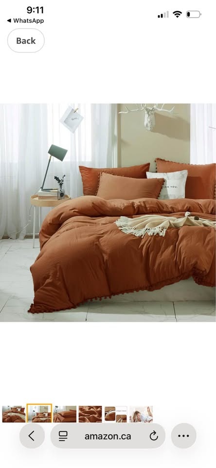 ETDIFFE Burnt Orange Duvet Cover Queen Size, 3 Piece - photo 2