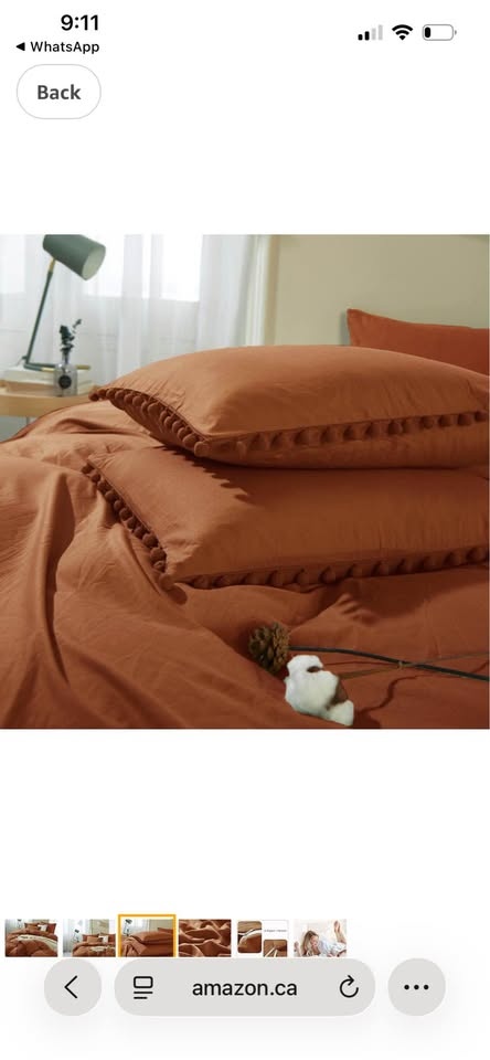 ETDIFFE Burnt Orange Duvet Cover Queen Size, 3 Piece - photo 3