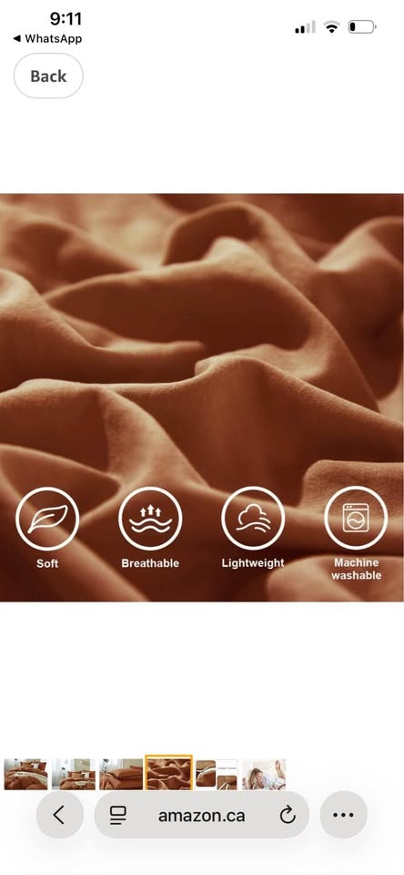 ETDIFFE Burnt Orange Duvet Cover Queen Size, 3 Piece - photo 4