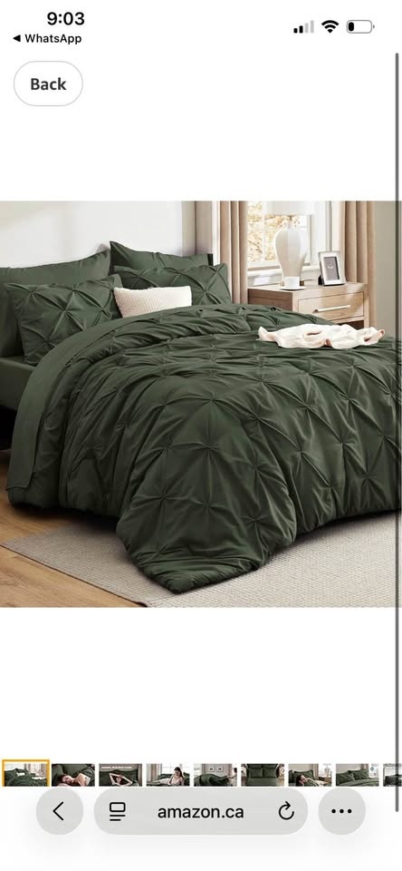Bedsure Twin Comforter Set Olive Green - Bed in a Bag Twin Size