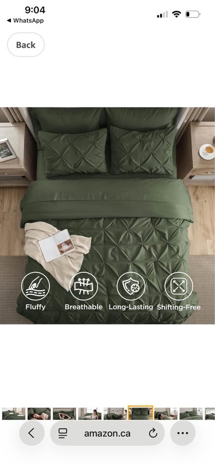 Bedsure Twin Comforter Set Olive Green - Bed in a Bag Twin Size - photo 3
