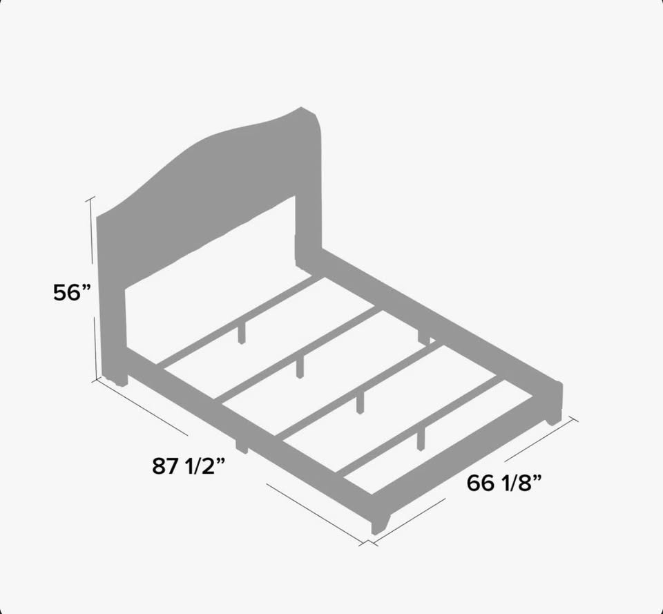 Elegant Upholstered Bed Frame - Queen, Nailhead Trim - photo 3