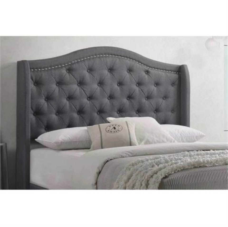 Elegant Upholstered Bed Frame - Queen, Nailhead Trim - photo 4