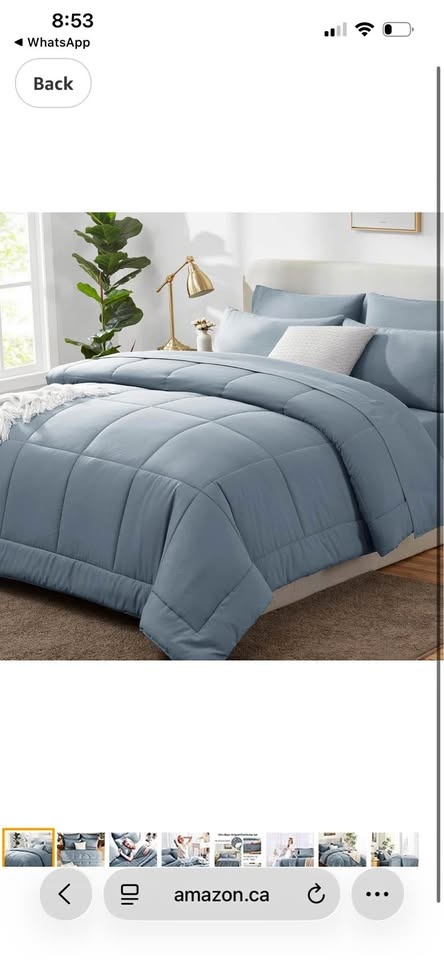 CozyLux Twin Comforter Set with Sheets Grayish Blue, 5 Pieces -