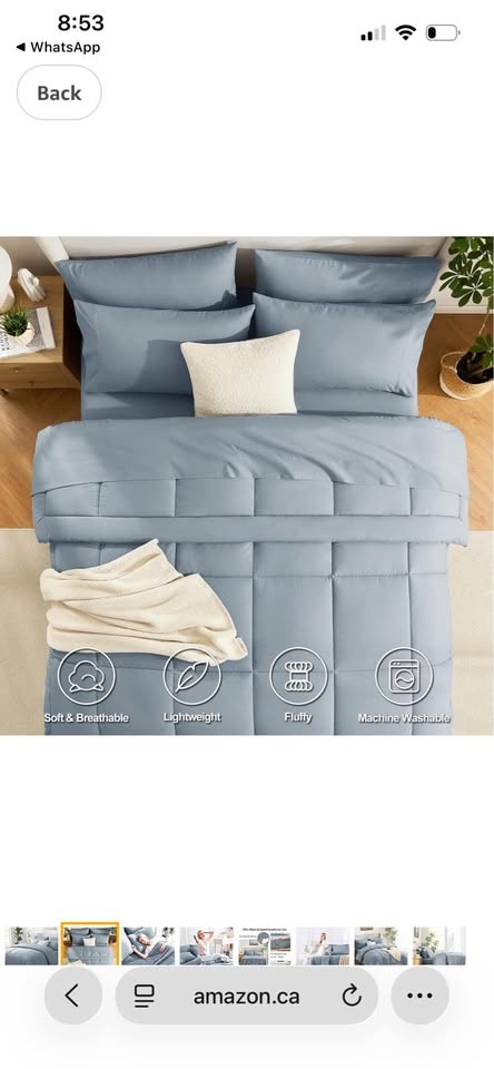 CozyLux Twin Comforter Set with Sheets Grayish Blue, 5 Pieces - - photo 2