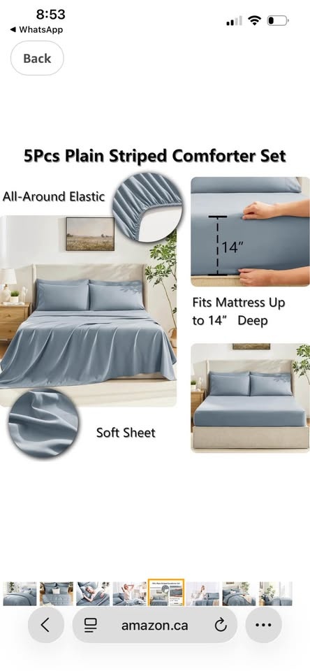 CozyLux Twin Comforter Set with Sheets Grayish Blue, 5 Pieces - - photo 3