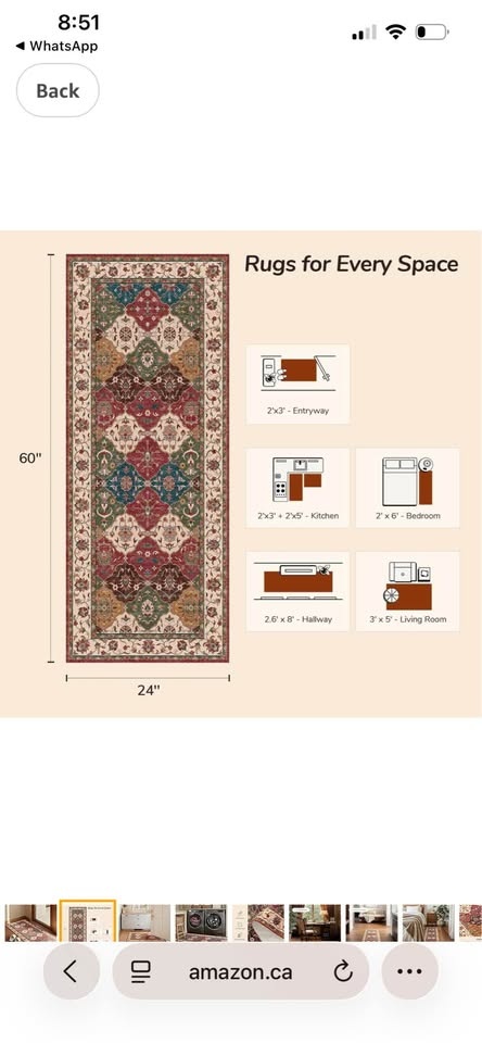 Hallway Runner Rug, 2x5 Washable - photo 2