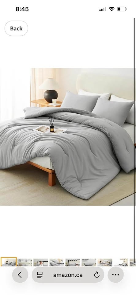CozyLux Light Grey Queen Comforter Set, 3 Pieces - sealed