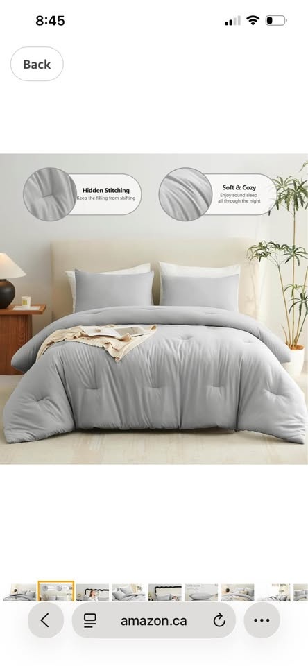 CozyLux Light Grey Queen Comforter Set, 3 Pieces - sealed - photo 2