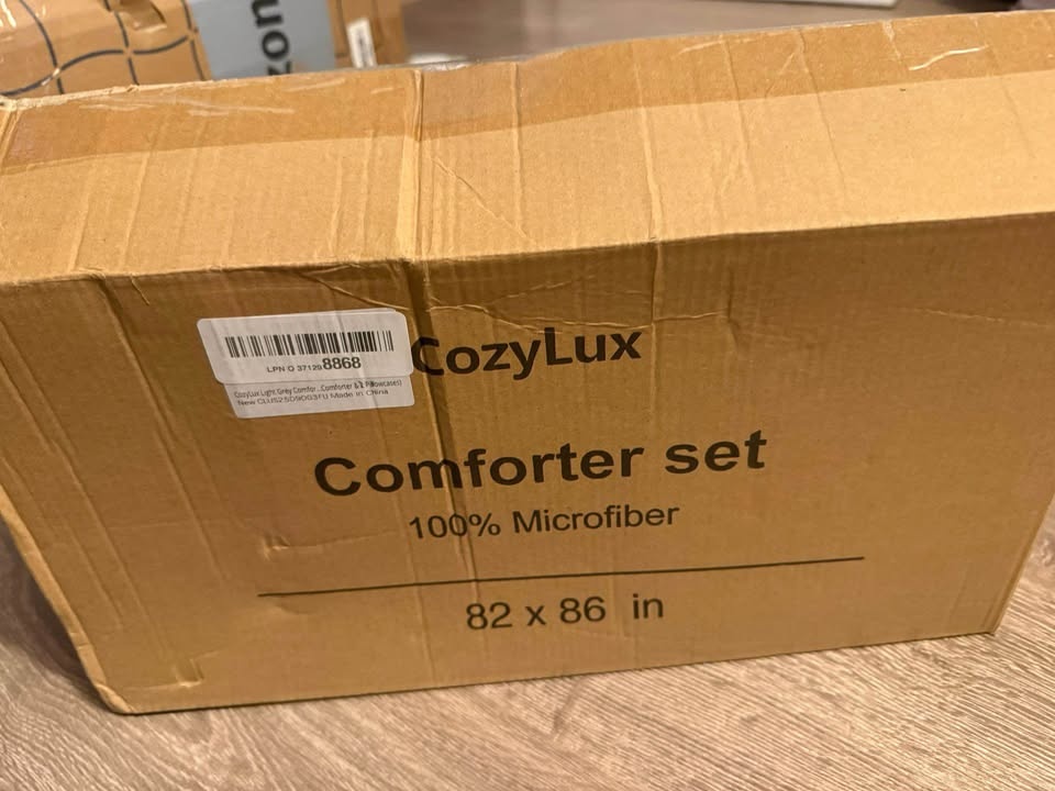 CozyLux Light Grey Queen Comforter Set, 3 Pieces - sealed - photo 5