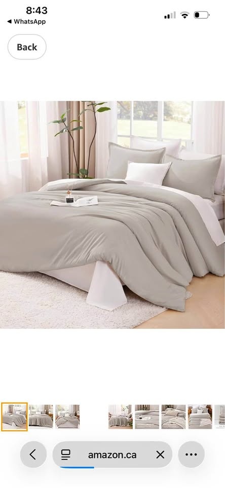 Litanika Linen Grey Comforter Set Full Size, 3 Pieces