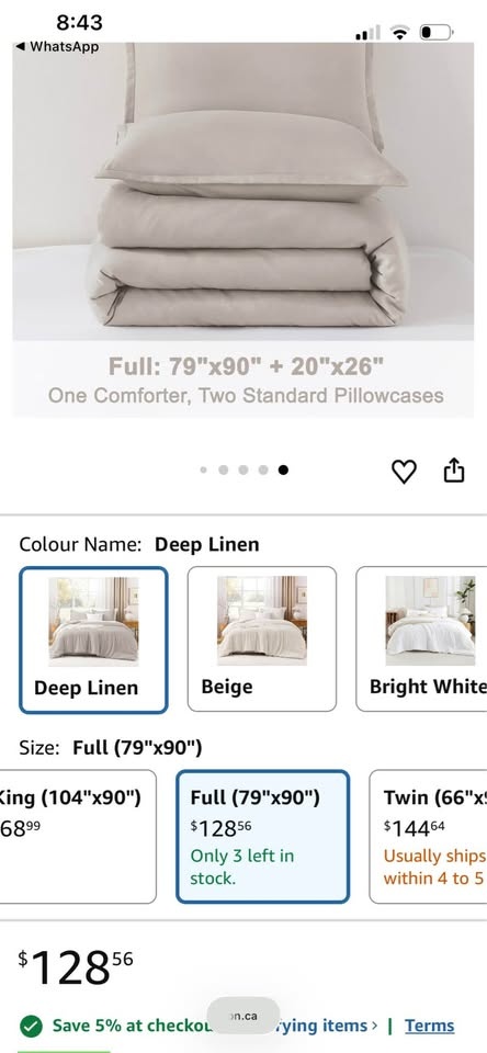 Litanika Linen Grey Comforter Set Full Size, 3 Pieces - photo 4