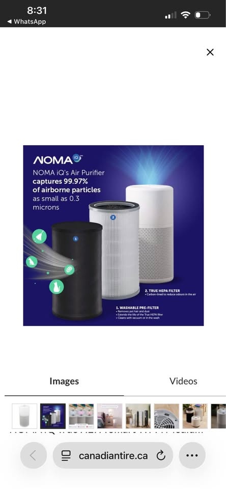 NOMA iQ True HEPA Smart Wi-Fi Medium Air Purifier - photo 2