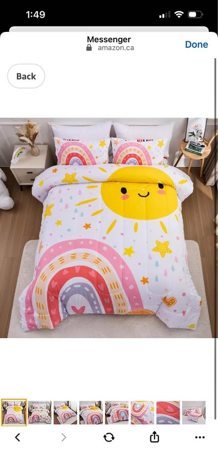Lightweight Soft 3 Piece Rainbow Comforter Set for kids