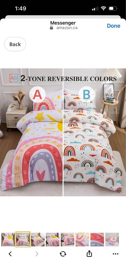 Lightweight Soft 3 Piece Rainbow Comforter Set for kids - photo 2