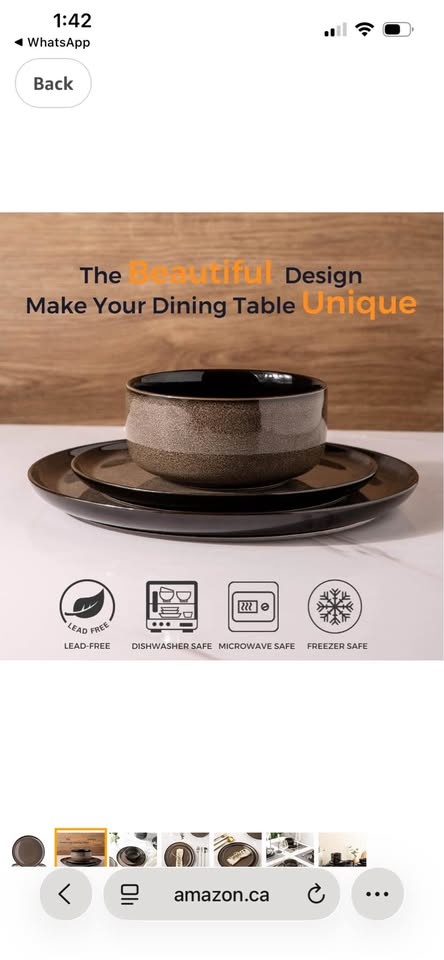 LERATIO Ceramic Dinner Plates Set of 6 - photo 2