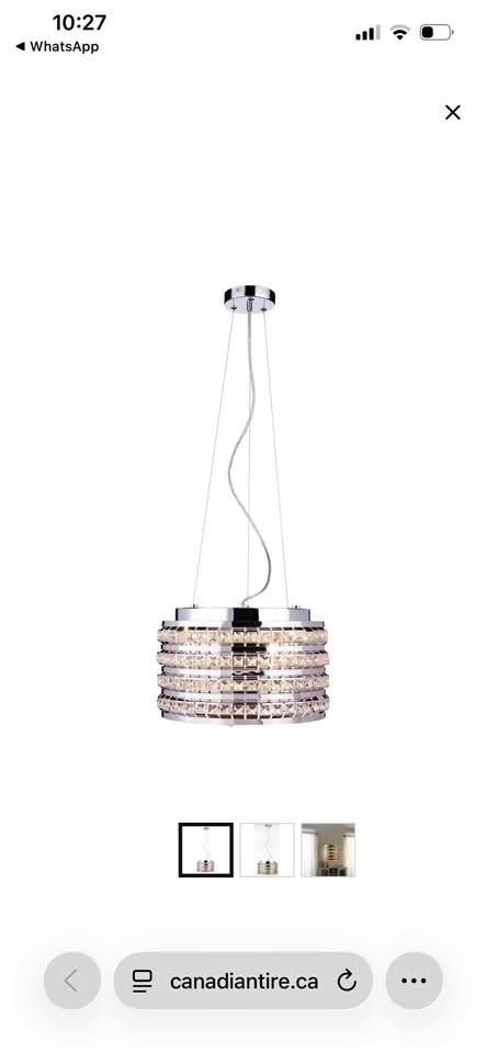 CANVAS Kasia Crystal Shade Wide Inset Dimmable Ceiling Pendant L