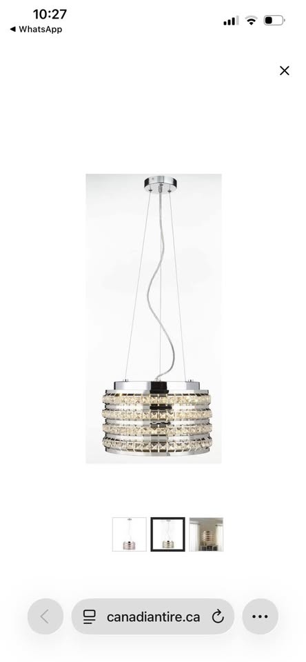 CANVAS Kasia Crystal Shade Wide Inset Dimmable Ceiling Pendant L - photo 2