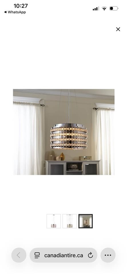CANVAS Kasia Crystal Shade Wide Inset Dimmable Ceiling Pendant L - photo 3