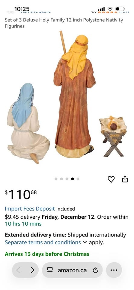 Deluxe Holy Family 12 inch Nativity Figurines (Set of 3) - photo 4